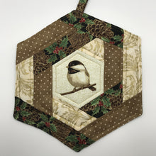 Load image into Gallery viewer, Chickadee Log Cabin Large Trivet/Potholder