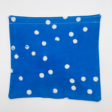 Load image into Gallery viewer, White Dots on Blue Batik Face Mask with Filter Pocket