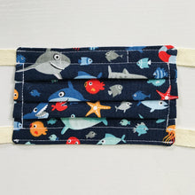 Load image into Gallery viewer, Shark Life Face Mask for Kids with Twill Straps