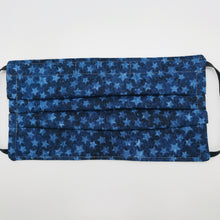 Load image into Gallery viewer, Blue Stars on Blue Face Mask with Adjustable Elastic Ear Loops