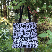 Load image into Gallery viewer, Panda Pattern Canvas Kids Tote Bag. 100% cotton. 13.5" wide, 12" high, 2" deep.