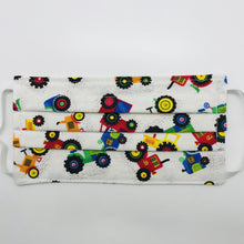 Load image into Gallery viewer, Tractors on White Background Face Mask for Kids