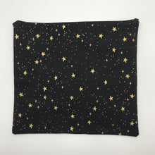 Load image into Gallery viewer, Rifles Paper Co Metallic Gold Stars on Black Background Face Mask for Kids