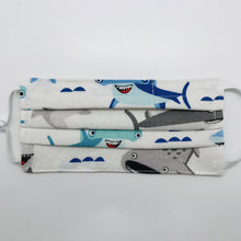 Load image into Gallery viewer, Shark Town on White Kids Mask