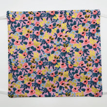 Load image into Gallery viewer, Rifle Paper Co Rosa "Violet" Metallic Face Mask with Adjustable Elastic Ear Loops