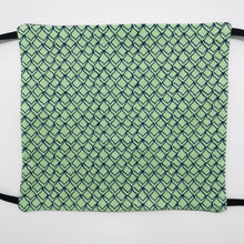 Load image into Gallery viewer, Fish Fins on Green Face Mask with Elastic Head Loops