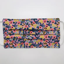 Load image into Gallery viewer, Rifle Paper Co Rosa "Violet" Metallic Face Mask with Adjustable Elastic Ear Loops