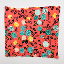 Load image into Gallery viewer, Flowers on Orange Face Mask with Elastic Head Loops