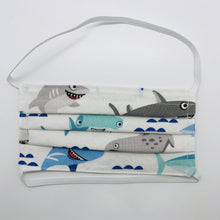 Load image into Gallery viewer, Shark Town on White Kids Mask