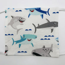 Load image into Gallery viewer, Shark Town on White Kids Mask