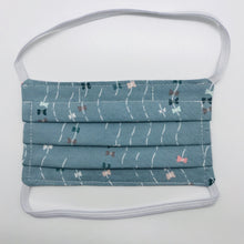 Load image into Gallery viewer, Modern Woodland Butterflies in Blue Face Mask for Kids