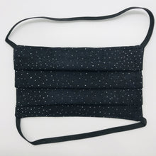 Load image into Gallery viewer, Metallic Silver Sparkles on Black Background Face Mask for Kids