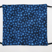 Load image into Gallery viewer, Blue Stars on Blue Face Mask with Adjustable Elastic Ear Loops