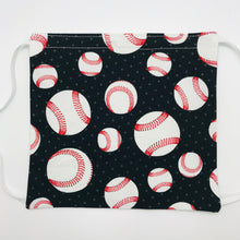 Load image into Gallery viewer, Baseball Fabric Face Mask with Elastic Head Loops