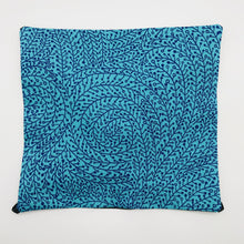 Load image into Gallery viewer, Image of blue vine maze cotton fabric.