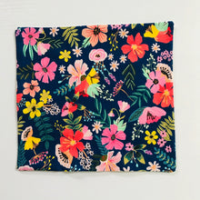 Load image into Gallery viewer, Flowers on Navy Face Mask with Adjustable Elastic Ear Loops