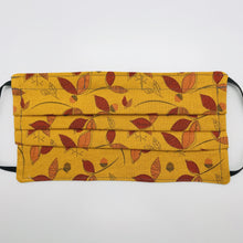 Load image into Gallery viewer, Fall Rust Leaves and Acorns Face Mask with Adjustable Elastic Ear Loops
