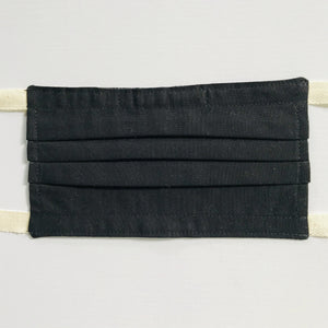 Black Solid Face Mask with Filter Pocket