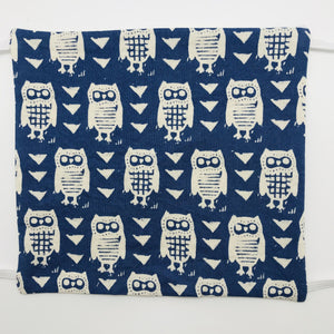 Night Owl on Blue Background Face Mask for Kids