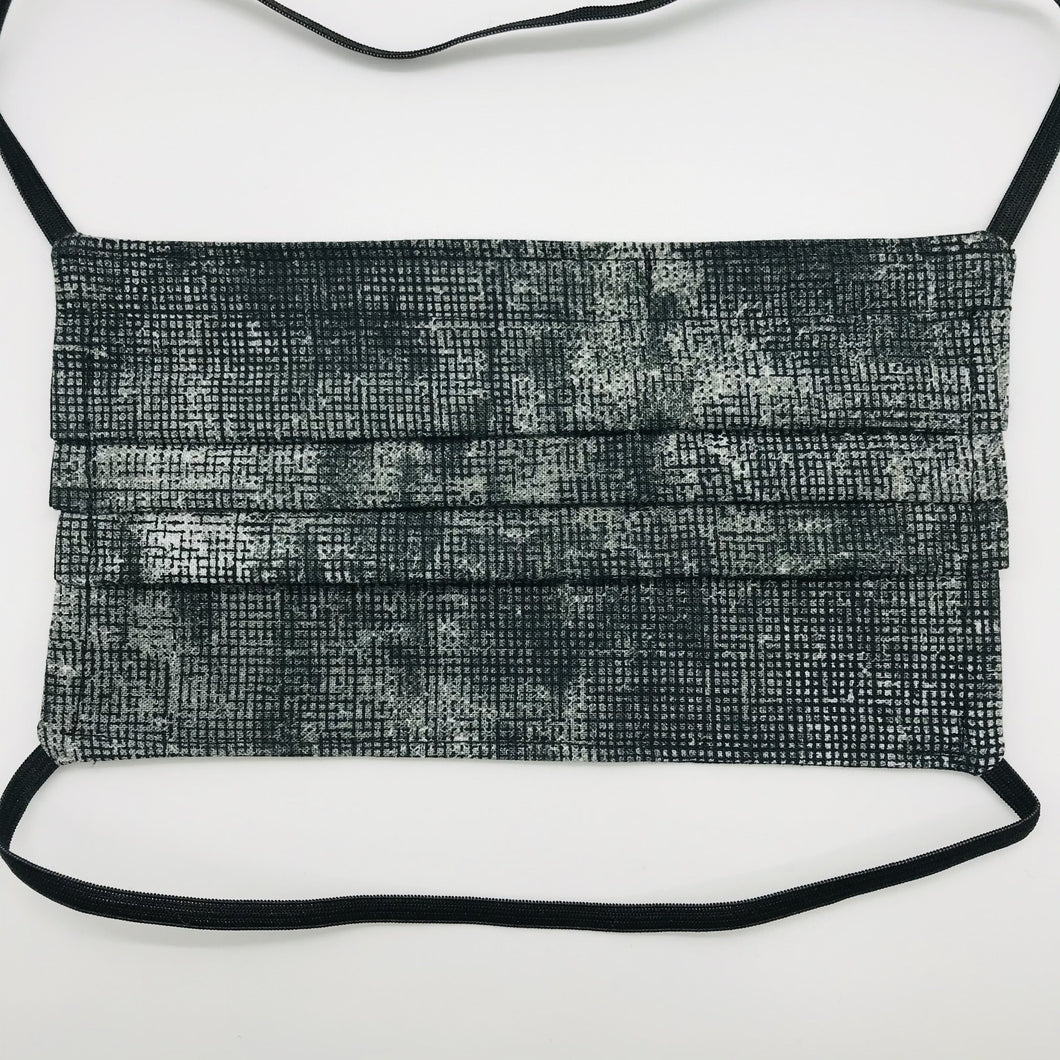 Chalk and Charcoal Face Mask with Elastic Head Loops