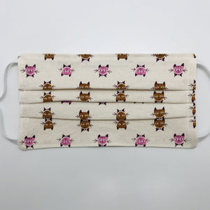 Calico Cats  Face Mask with Adjustable Elastic Ear Loops