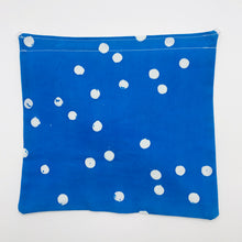 Load image into Gallery viewer, White Dots on Blue Batik Face Mask with Filter Pocket
