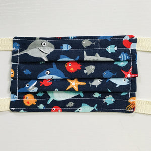 Shark Life Face Mask for Kids with Twill Straps
