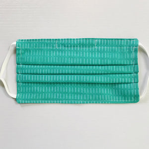 Green Batik Face Mask with Adjustable Elastic Ear Loops