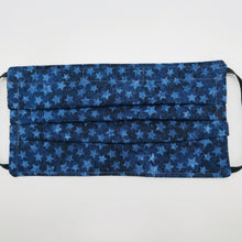 Load image into Gallery viewer, Blue Stars on Blue Face Mask with Adjustable Elastic Ear Loops
