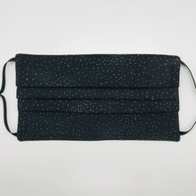 Load image into Gallery viewer, Metallic Silver Sparkles on Black Background Face Mask for Kids
