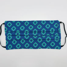 Load image into Gallery viewer, Blue/Green Geometric Kids Face Mask
