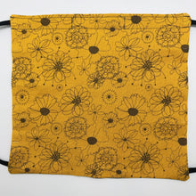 Load image into Gallery viewer, Gold Floral Face Mask with Adjustable Elastic Ear Loops
