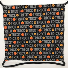 Load image into Gallery viewer, Trick or Treat Face Mask with Elastic Head Loops

