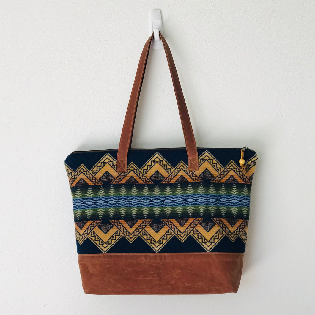Large Majestic Mountains Wool Tote Bag