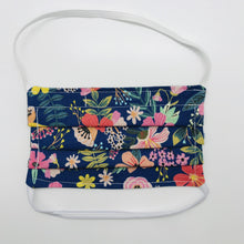Load image into Gallery viewer, Flowers on Navy Background Face Mask for Kids
