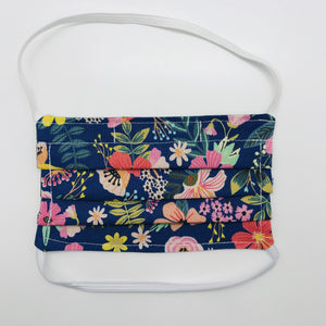 Flowers on Navy Background Face Mask for Kids