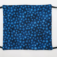 Load image into Gallery viewer, Blue Stars on Blue Face Mask with Elastic Head Loops
