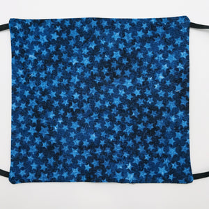 Blue Stars on Blue Face Mask with Elastic Head Loops