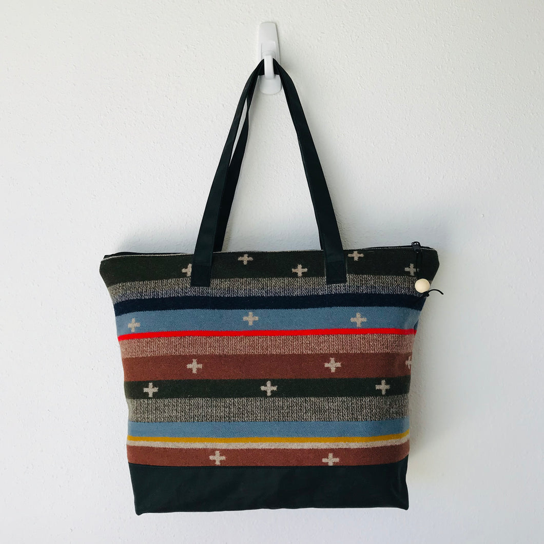 Large Striped Wool Tote