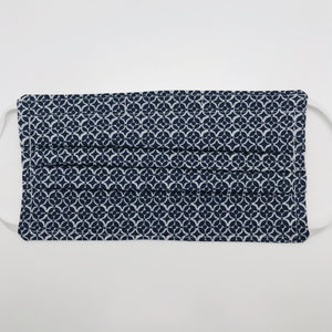 Blue Tile Face Mask with Adjustable Elastic Ear Loops