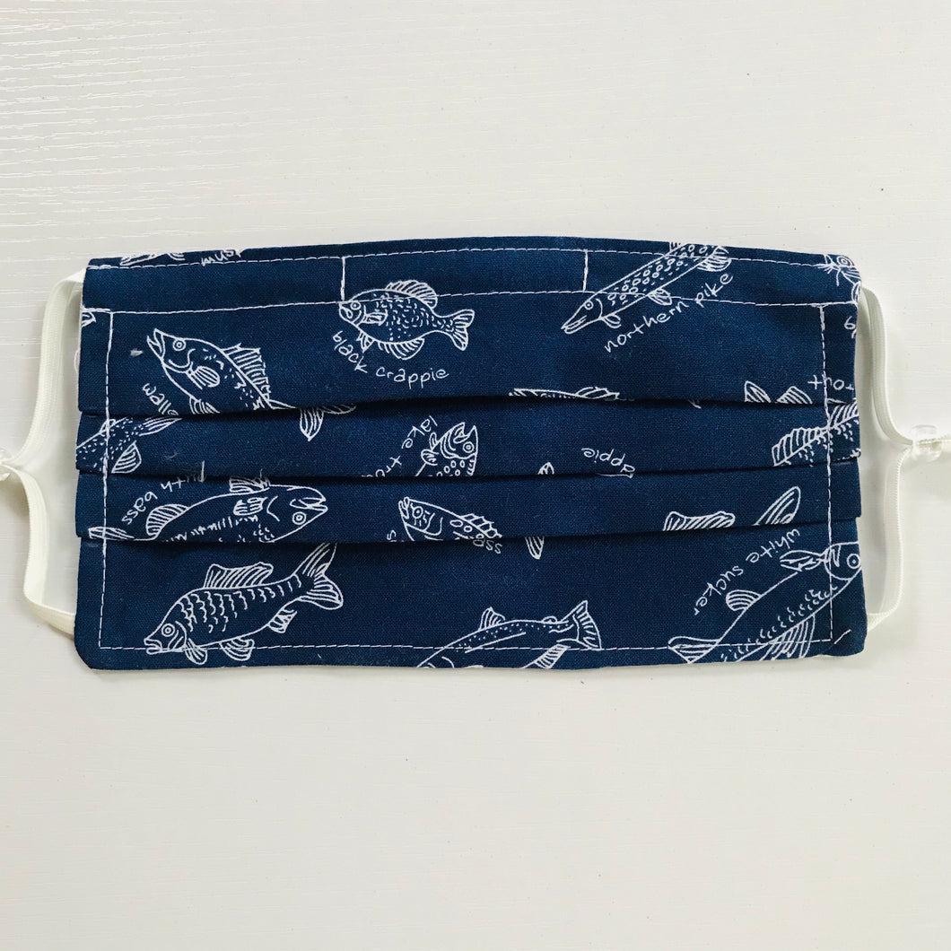 Fish Collection Face Mask with Adjustable Elastic Ear Loops