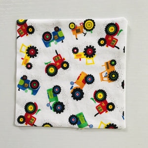 Tractors on White Background Face Mask for Kids