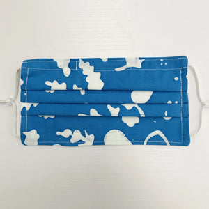 Blue-White Batik Face Mask with Adjustable Elastic Ear Loops