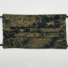 Load image into Gallery viewer, Holiday Metallic Gold Poinsettia Face Mask with Adjustable Elastic Ear loops
