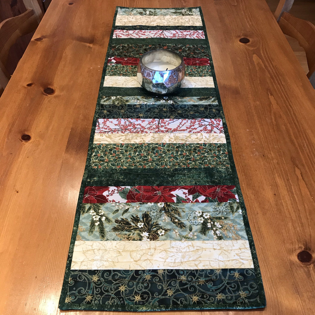 Holiday Metallic Quilted Table Runner