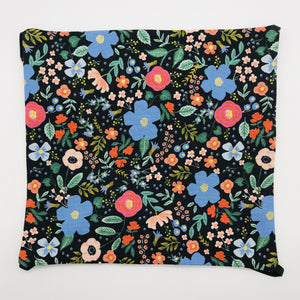 Image of Rifle Paper Co Wild Roses on Black fabric.