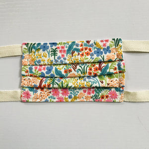 Flower Power Kids Face Mask with Twill Straps