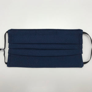 Navy Blue Solid Face Mask with Adjustable Elastic Ear Loops