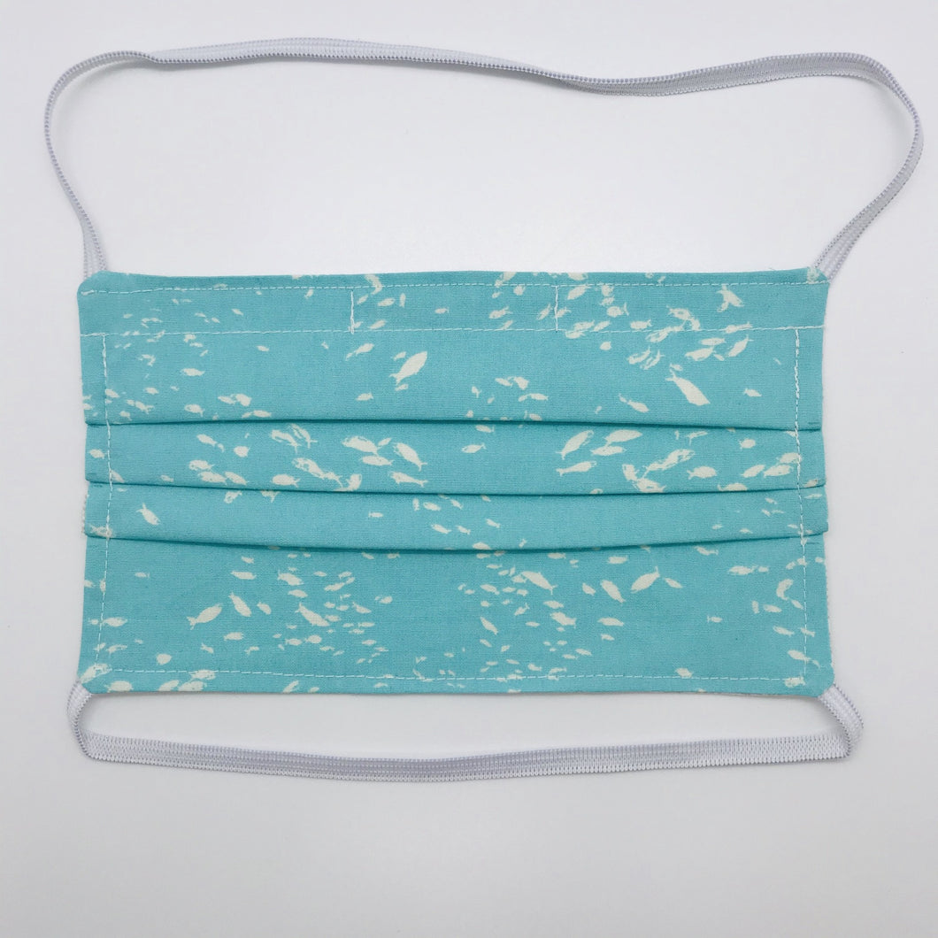 Fish on Aqua Face Mask with Elastic Head Loops