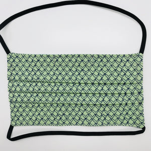 Fish Fins on Green Face Mask with Elastic Head Loops